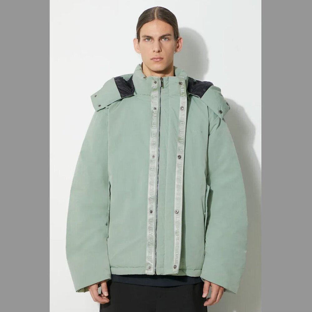 Daily Paper Joel Puffer Jacket Hooded Coat Iceberg Green (Never Worn) S
